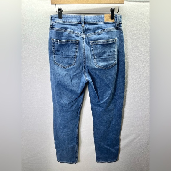 American Eagle Mom Jean Denim Jeans Womens 6 Blue Stretch 90s loose Cute 2205 - Picture 9 of 11